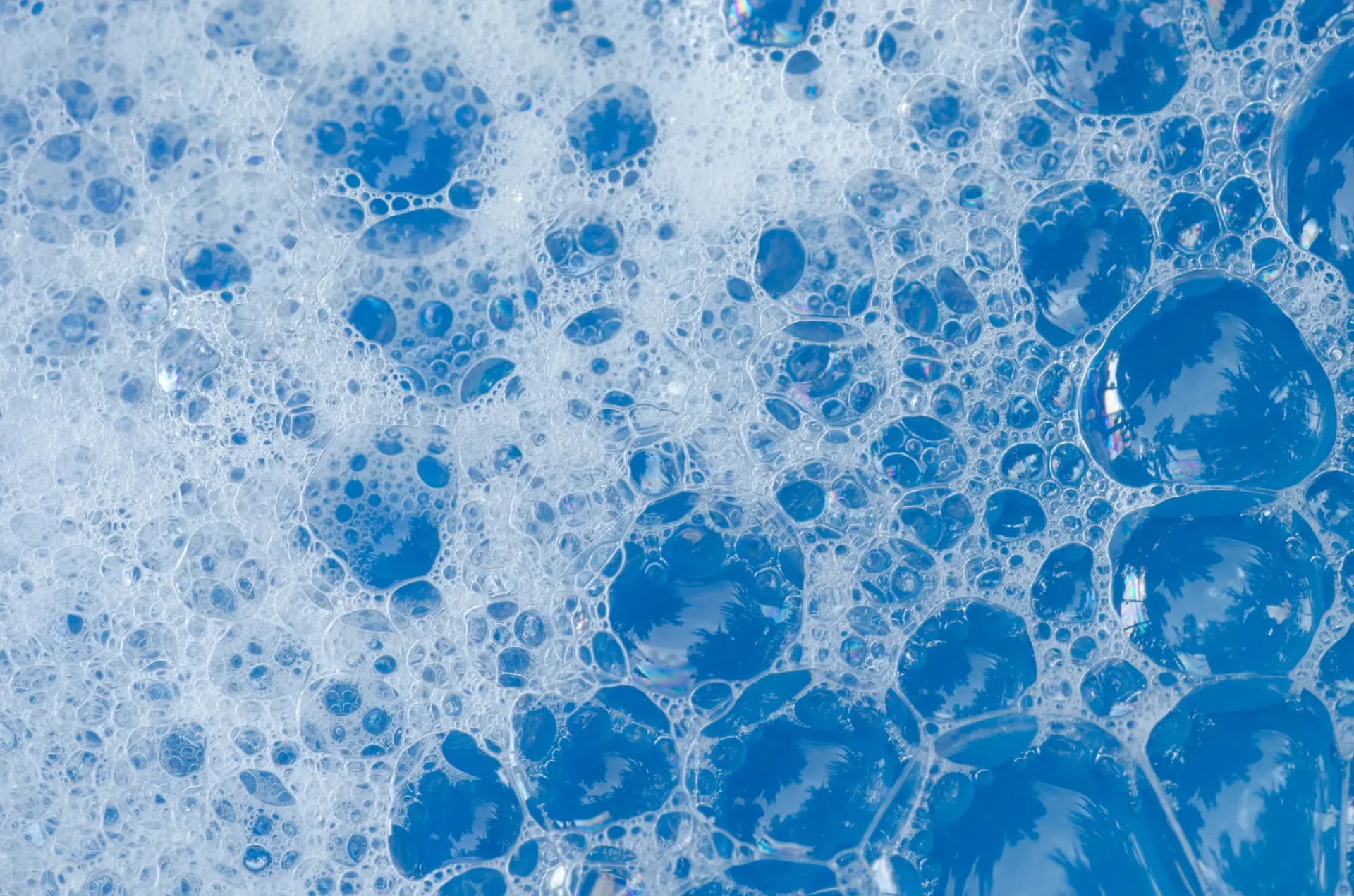blue foam bubble suds