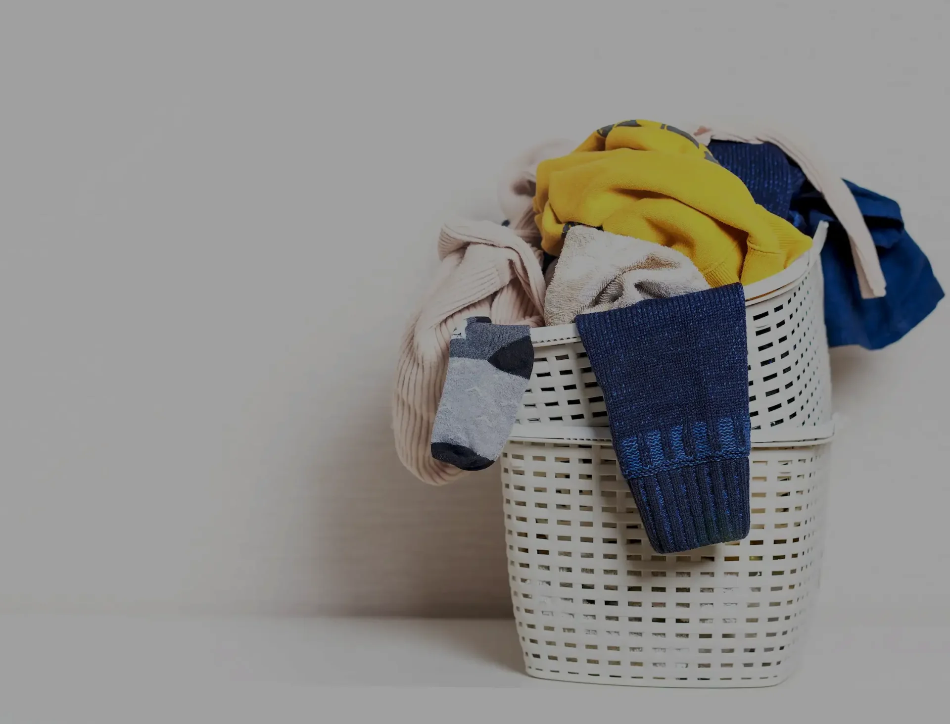 overstuffed laundry basket